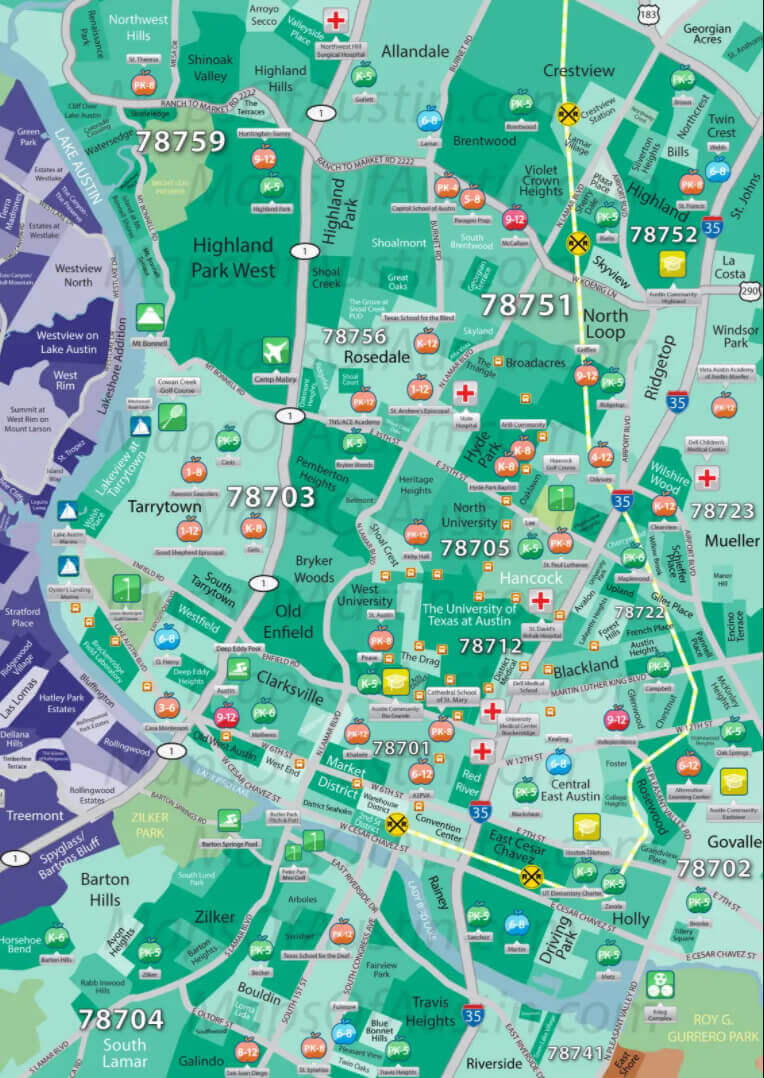 Austin City Center Map